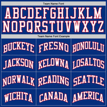 Load image into Gallery viewer, Custom Royal White-Red Authentic Throwback Basketball Jersey
