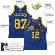 Загрузить изображение в средство просмотра галереи, Custom Royal Gold-Black Authentic Throwback Basketball Jersey
