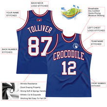 Загрузить изображение в средство просмотра галереи, Custom Royal White-Maroon Authentic Throwback Basketball Jersey
