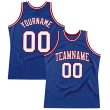 Загрузить изображение в средство просмотра галереи, Custom Royal White-Maroon Authentic Throwback Basketball Jersey
