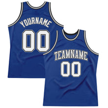 Загрузить изображение в средство просмотра галереи, Custom Royal White-Black Authentic Throwback Basketball Jersey
