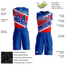 Load image into Gallery viewer, Custom Royal Royal-Red Round Neck Sublimation Basketball Suit Jersey

