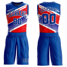 Load image into Gallery viewer, Custom Royal Royal-Red Round Neck Sublimation Basketball Suit Jersey
