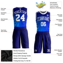 Laden Sie das Bild in den Galerie-Viewer, Custom Royal White-Navy Round Neck Sublimation Basketball Suit Jersey
