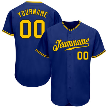 Custom Royal Gold-Black Authentic Baseball Jersey