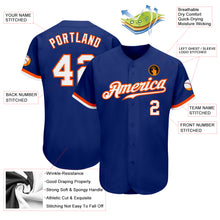Laden Sie das Bild in den Galerie-Viewer, Custom Royal White-Orange Authentic Baseball Jersey
