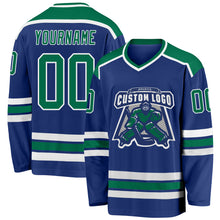 Load image into Gallery viewer, Custom Royal Kelly Green-White Hockey Jersey
