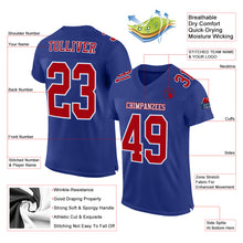 Load image into Gallery viewer, Custom Royal Red-White Mesh Authentic Football Jersey
