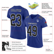 Laden Sie das Bild in den Galerie-Viewer, Custom Royal Black-White Mesh Authentic Football Jersey
