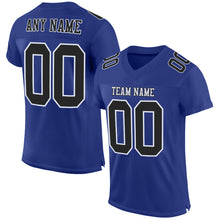 Load image into Gallery viewer, Custom Royal Black-White Mesh Authentic Football Jersey
