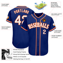 Laden Sie das Bild in den Galerie-Viewer, Custom Royal White-Orange Authentic Baseball Jersey

