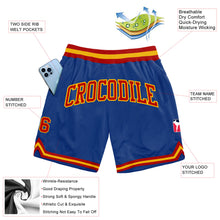 Laden Sie das Bild in den Galerie-Viewer, Custom Royal Red-Gold Authentic Throwback Basketball Shorts
