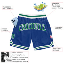 Load image into Gallery viewer, Custom Royal Kelly Green-White Authentic Throwback Basketball Shorts

