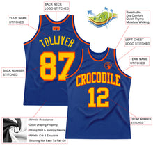 Laden Sie das Bild in den Galerie-Viewer, Custom Royal Gold-Orange Authentic Throwback Basketball Jersey
