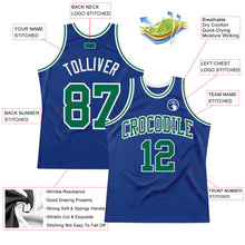 Laden Sie das Bild in den Galerie-Viewer, Custom Royal Kelly Green-White Authentic Throwback Basketball Jersey
