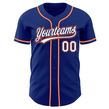 Load image into Gallery viewer, Custom Royal White-Orange Authentic Baseball Jersey
