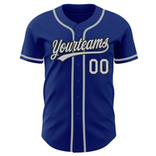 Load image into Gallery viewer, Custom Royal Gray-Black Authentic Baseball Jersey
