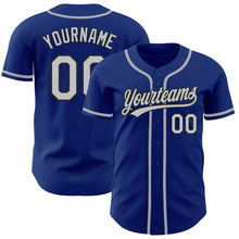 Load image into Gallery viewer, Custom Royal Gray-Black Authentic Baseball Jersey
