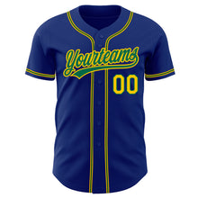 Load image into Gallery viewer, Custom Royal Gold-Kelly Green Authentic Baseball Jersey
