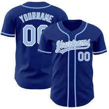 Load image into Gallery viewer, Custom Royal Light Blue-White Authentic Baseball Jersey
