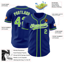 Laden Sie das Bild in den Galerie-Viewer, Custom Royal Neon Green-White Authentic Baseball Jersey
