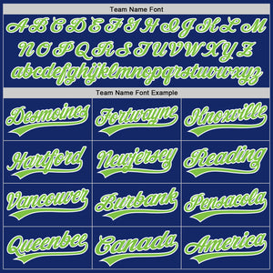 Custom Royal Neon Green-White Authentic Baseball Jersey