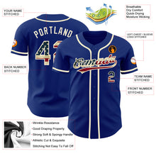 Load image into Gallery viewer, Custom Royal Vintage USA Flag-Cream Authentic Baseball Jersey
