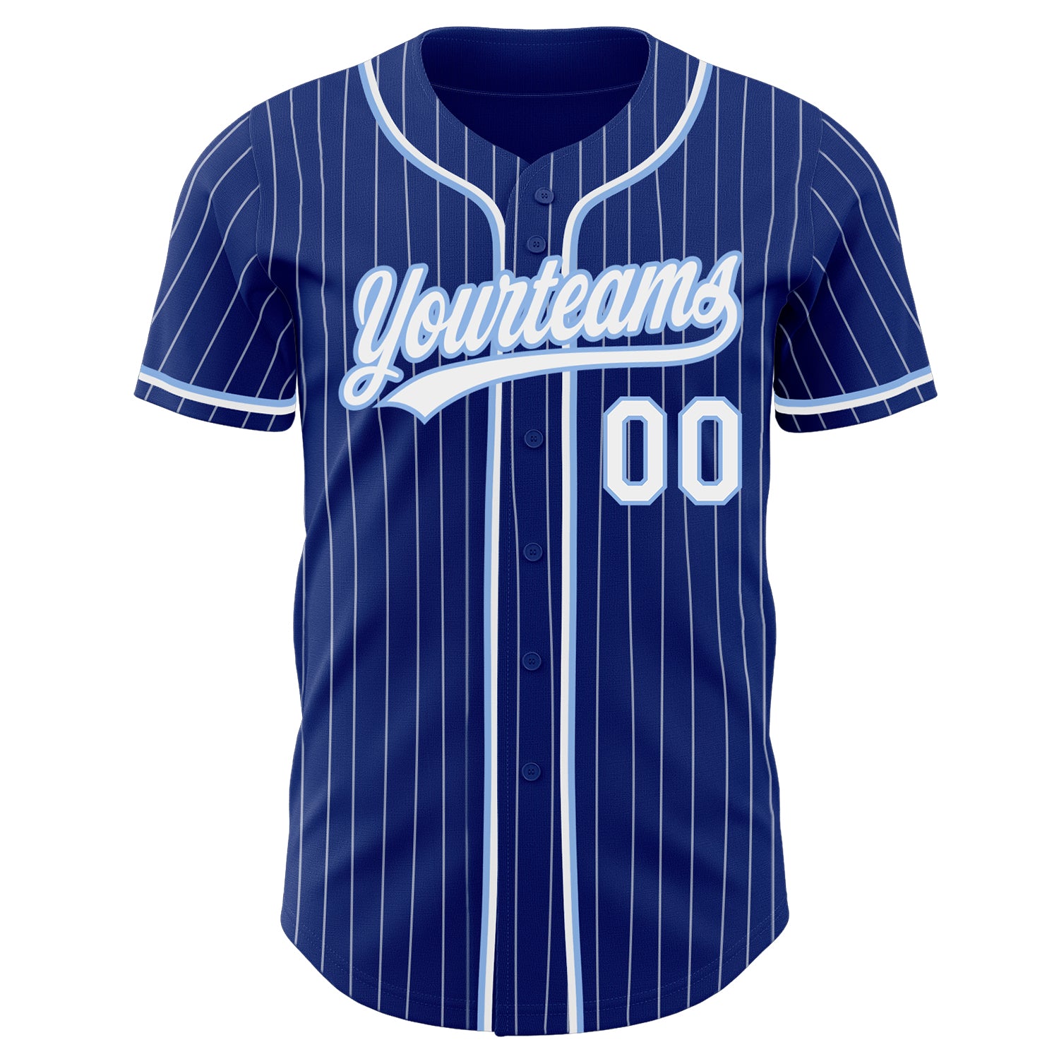 Custom Royal White-Light Blue Baseball Jersey