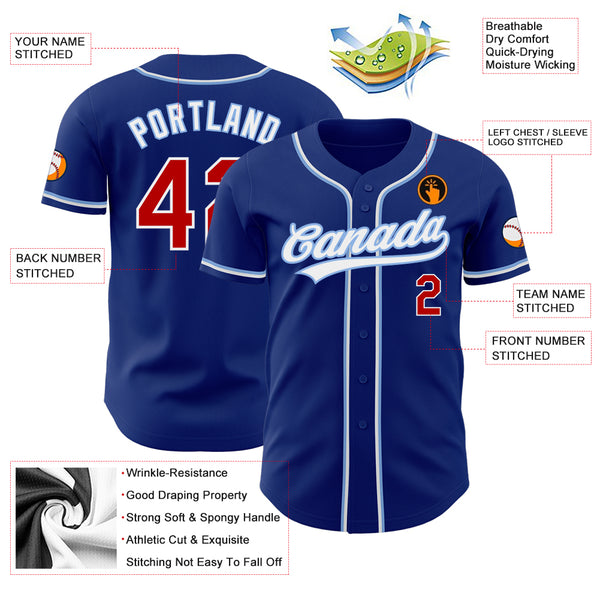 Cheap Custom Royal Red-Light Blue Authentic Baseball Jersey Free Shipping –  CustomJerseysPro