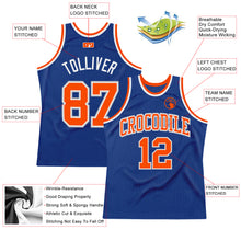 Загрузить изображение в средство просмотра галереи, Custom Royal Orange-Gray Authentic Throwback Basketball Jersey
