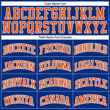 Загрузить изображение в средство просмотра галереи, Custom Royal Orange-Gray Authentic Throwback Basketball Jersey
