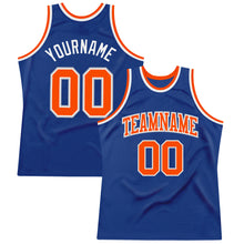 Загрузить изображение в средство просмотра галереи, Custom Royal Orange-Gray Authentic Throwback Basketball Jersey
