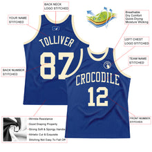 Загрузить изображение в средство просмотра галереи, Custom Royal Cream Authentic Throwback Basketball Jersey
