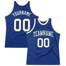 Load image into Gallery viewer, Custom Royal Cream Authentic Throwback Basketball Jersey

