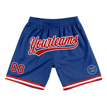 Load image into Gallery viewer, Custom Royal Red-White Authentic Throwback Basketball Shorts
