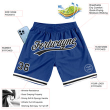 Load image into Gallery viewer, Custom Royal Black-White Authentic Throwback Basketball Shorts
