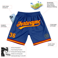 Load image into Gallery viewer, Custom Royal Gold-Red Authentic Throwback Basketball Shorts
