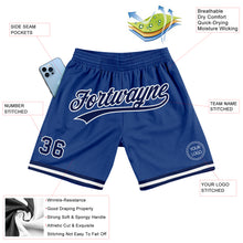 Load image into Gallery viewer, Custom Royal Navy-White Authentic Throwback Basketball Shorts
