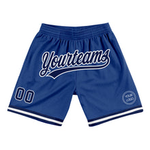 Load image into Gallery viewer, Custom Royal Navy-White Authentic Throwback Basketball Shorts
