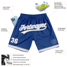 Load image into Gallery viewer, Custom Royal White-Gray Authentic Throwback Basketball Shorts
