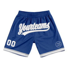 Load image into Gallery viewer, Custom Royal White-Gray Authentic Throwback Basketball Shorts

