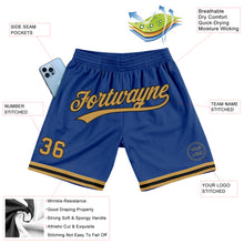 Load image into Gallery viewer, Custom Royal Old Gold-Black Authentic Throwback Basketball Shorts
