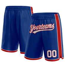 Load image into Gallery viewer, Custom Royal White-Red Authentic Basketball Shorts
