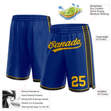 Load image into Gallery viewer, Custom Royal Yellow-Black Authentic Basketball Shorts
