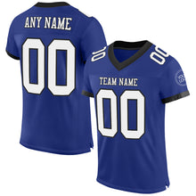 Load image into Gallery viewer, Custom Royal White-Balck Mesh Authentic Football Jersey
