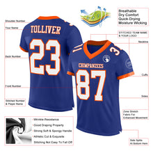 Load image into Gallery viewer, Custom Royal White-Orange Mesh Authentic Football Jersey
