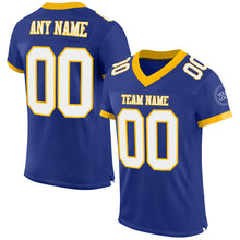 Load image into Gallery viewer, Custom Royal White-Gold Mesh Authentic Football Jersey
