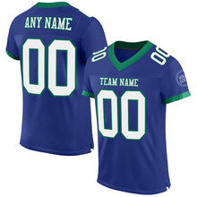 Load image into Gallery viewer, Custom Royal White-Kelly Green Mesh Authentic Football Jersey
