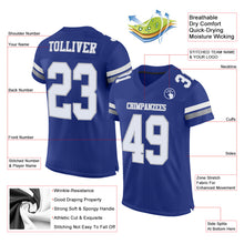 Load image into Gallery viewer, Custom Royal White-Gray Mesh Authentic Football Jersey
