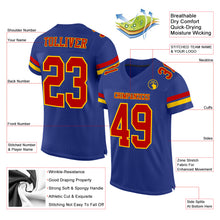 Load image into Gallery viewer, Custom Royal Red-Yellow Mesh Authentic Football Jersey
